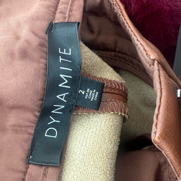 Brown Faux Leather Pants - Picture 3 of 3